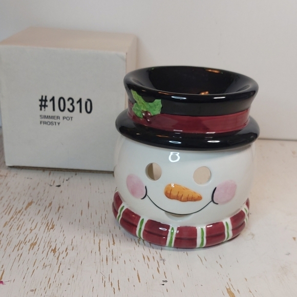 Waxcessories Vintage 2000 Ceramic Simmer Pot Frosty Christmas Snowman Tealight - Picture 7 of 7